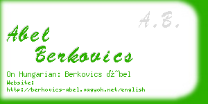 abel berkovics business card